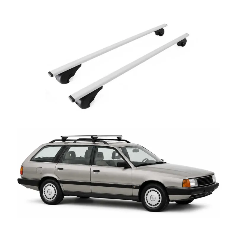 Dachträger Grundträger für Audi 100 Avant 1983-1991 Metall Silber 2tlg