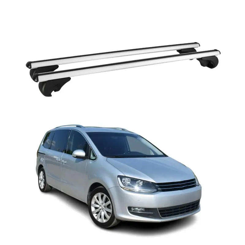 Dachträger Grundtäger für VW Sharan II 7N 2010-2023 75kg Aluminium Silber 2 tlg