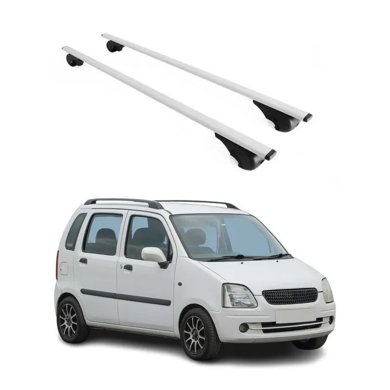 Dachträger Grundträger für Opel Agila 2000-2007 75kg Stahl Silber 2 tlg