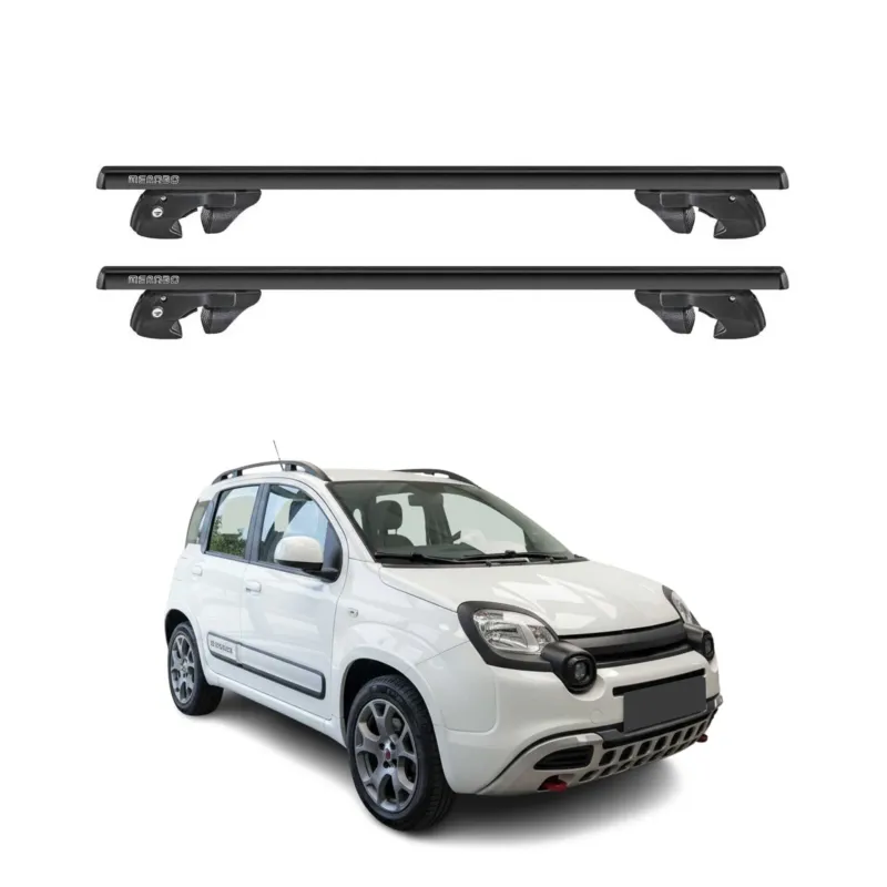 Dachträger Grundtäger für Fiat Panda Cross III 2014-2024 Alu 90kg TÜV Schwarz 2x