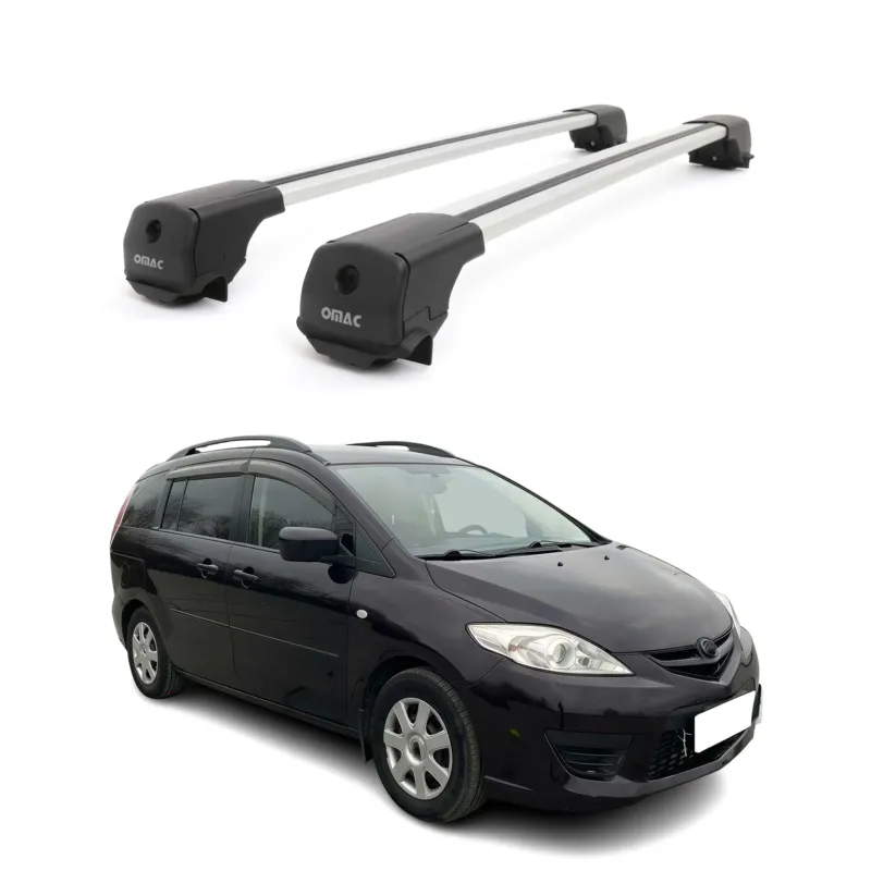 Dachträger Grundträger für Mazda5 II 2005-2010 Aluminium 75kg Grau 2tlg