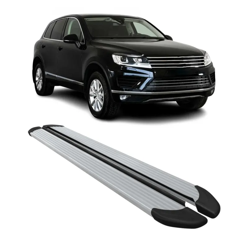 Seitenschweller Trittbretter Schweller für VW Touareg 2010-2018 Aluminium Silber