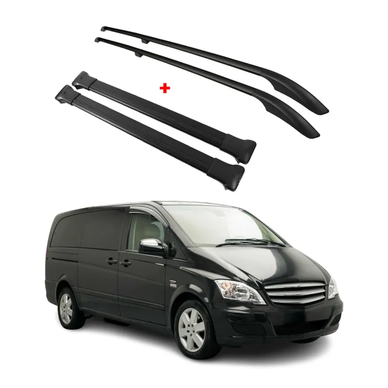 Dachträger + Fahrradträger Satz für Mercedes Vito W447 W639 2003-26 L1 Schwarz