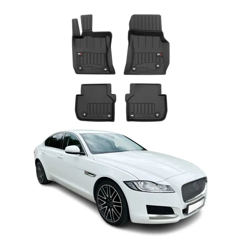 Fußmatten Gummimatten für Jaguar XF II 2015-2024 OMAC Premium 3D Schwarz TPE 4x