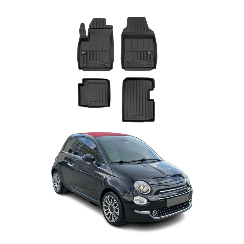 OMAC Gummi Fußmatten für Fiat 500 Hybrid 2020-2026 Premium TPE Automatten 4tlg