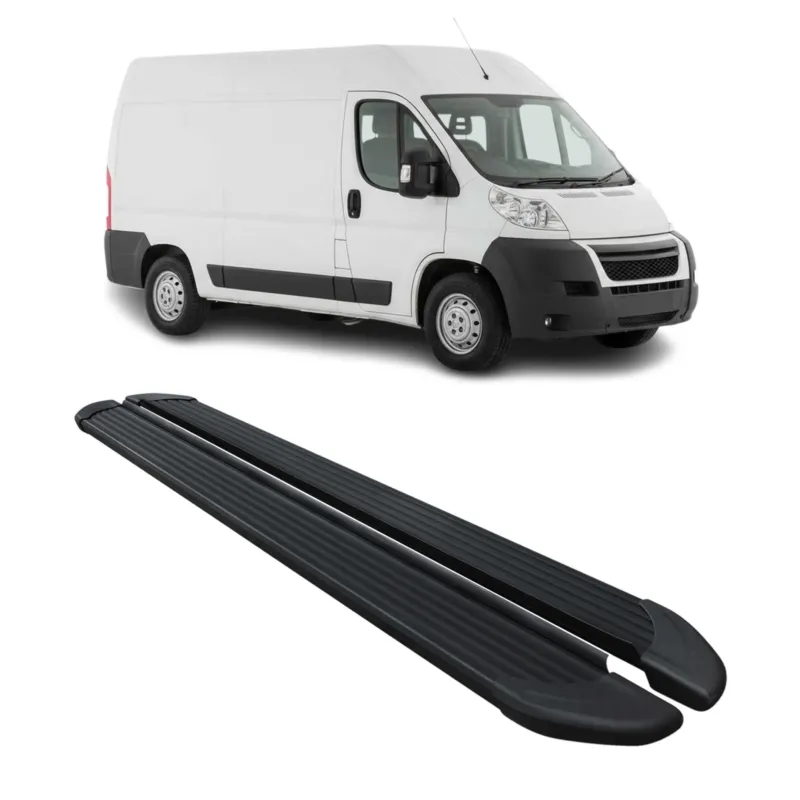 Seitenschweller Trittbretter Schweller für Citroen Jumper 2006-26 L2 Alu Schwarz