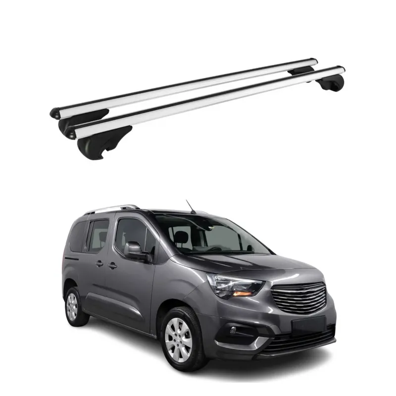 Dachträger Grundträger für Opel Combo E 2019-2026 TÜV Aluminium Silber 2tlg