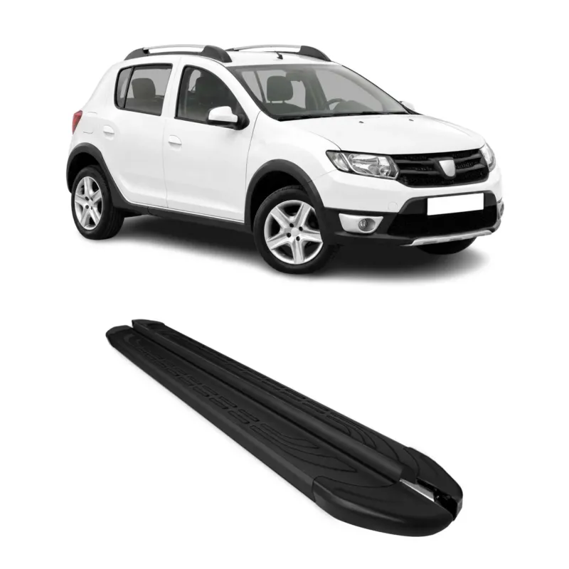 Trittbretter Seitenbretter für Dacia Sandero Stepway 2013-2020 Aluminium Schwarz