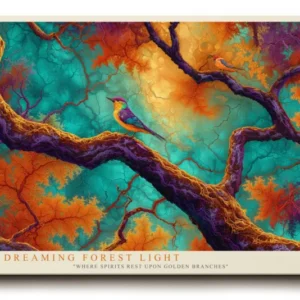 Paul Sinus Wandbild The Dreaming Forest Light Magic of Golden Branches