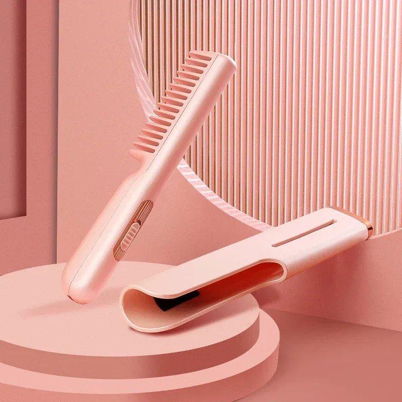 Mini Electric Hair Straightener Brush Comb - Image 0