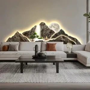Majestic Peaks LED Mountain Art Canvas - Image 0