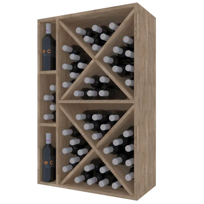 Weinregal für 66 Flaschen Expovinalia Corullón 1 Godello 2536 – Kiefer in heller Eichenoptik – EX2536